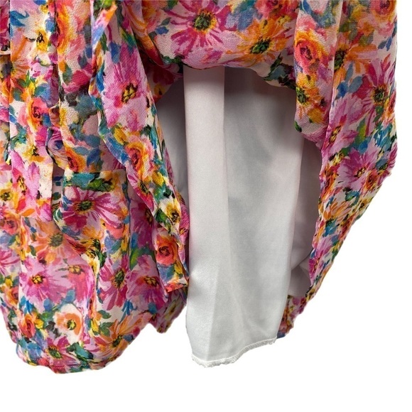 NWT | Row A Floral Print Ruffle Romper in Multi Size Large - Picture 6 of 8